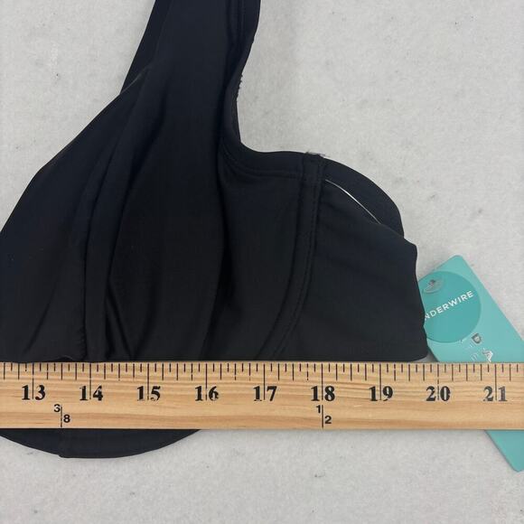 Tidal Bay Contemporary Underwire Bikini Swimsuit Top Size 3X Black - Picture 9 of 9